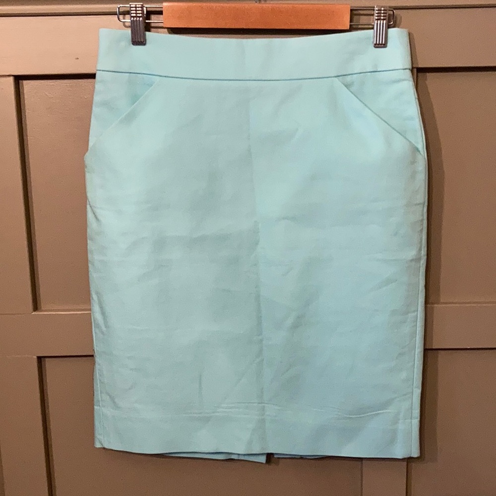 Classic Aqua Pencil Skirt - Women